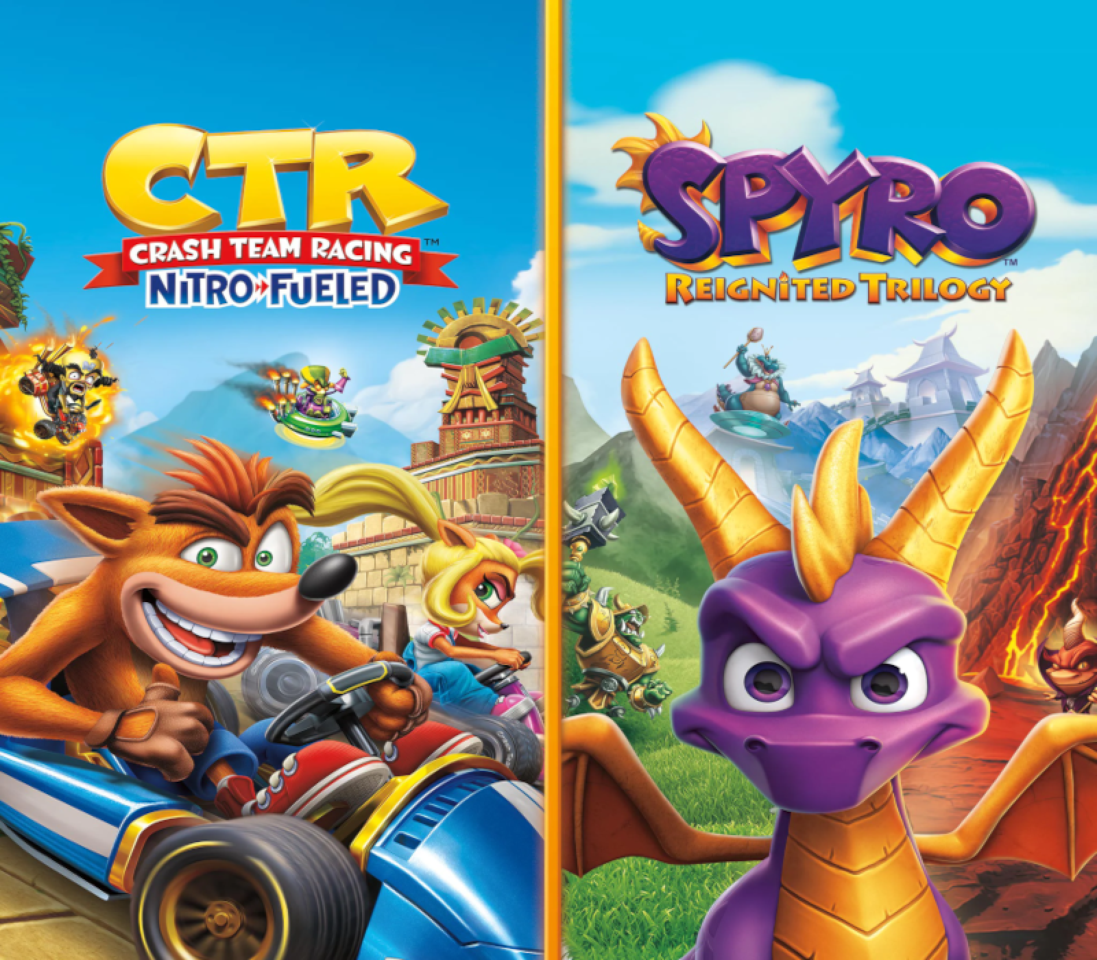 Crash Team Racing Nitro-Fueled + Spyro Game Bundle US XBOX One / Xbox Series X|S CD Key