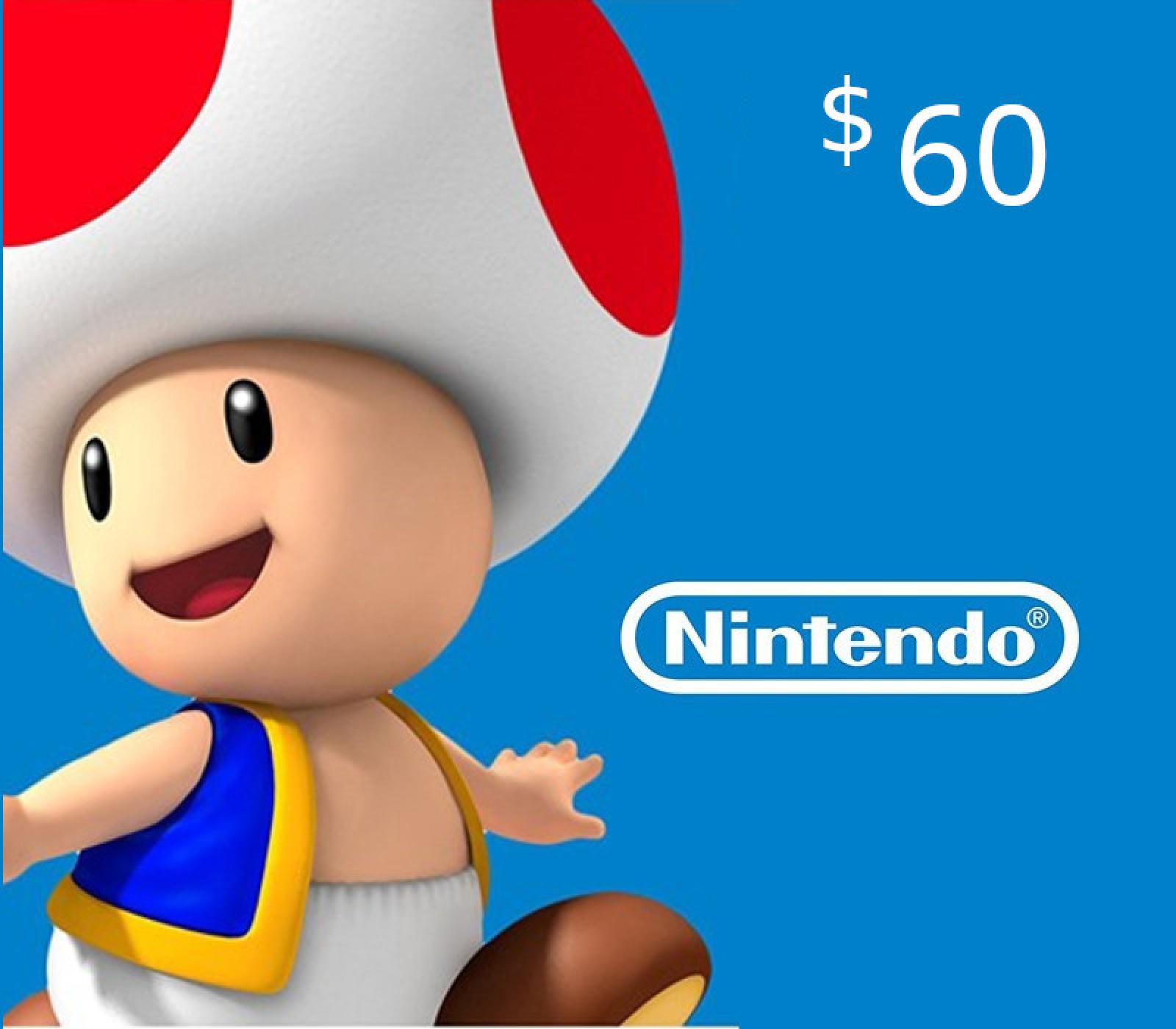 Nintendo eShop Prepaid Card USD 60 Key US